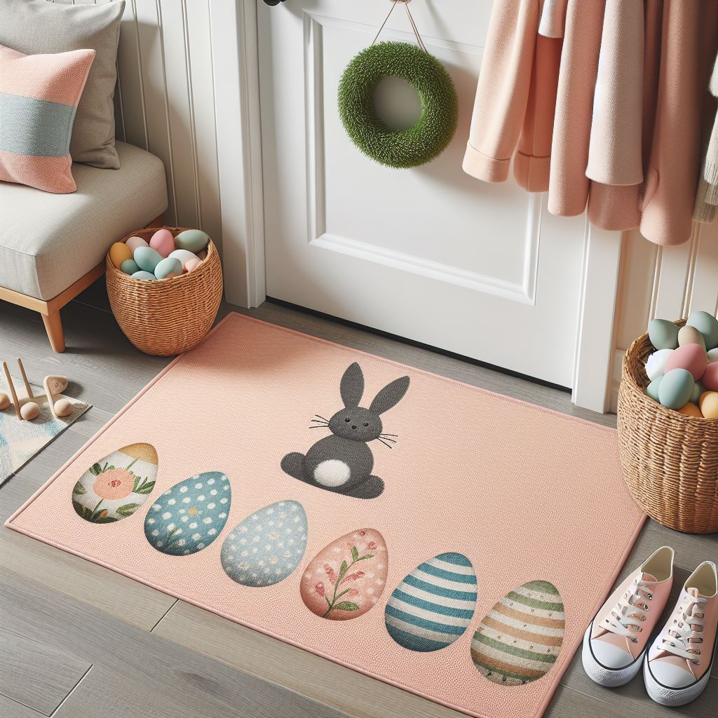 fußmatten motiv ostern hase und eier